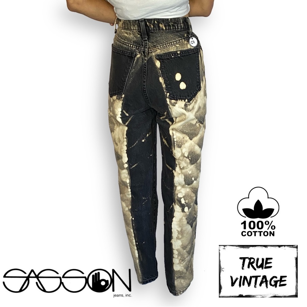 VTG Sassoon High Waist Tapered Leg Mom Jeans Hand Bleached! C4